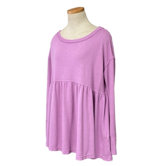 Free People Blouse Womens Small Purple Long Sleeve Oversize - Picture 3 of 16